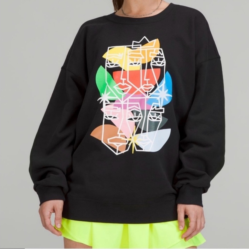 VGUC Lululemon Perfectly Oversized Pullover LGBTQ Pride in Black Art Wear